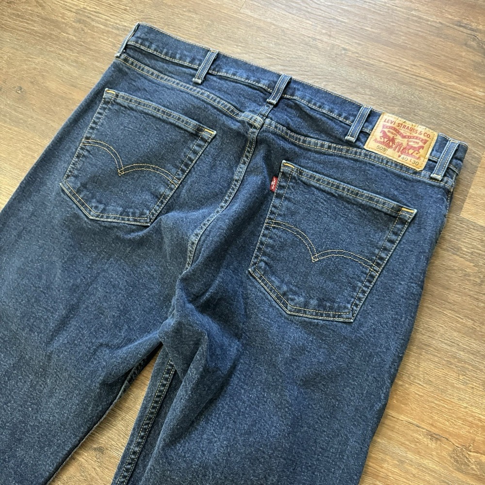 Levi's 505 Men's Dark Wash‎ Blue Jeans Sz 40x30 Straight Fit Classic